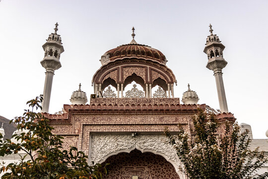 CHITRAL, PAKISTAN - OCTOBER 10, 2023: Detail of Shahi Mosque in Chitral, Khyber Pakhtunkhwa, Pakistan