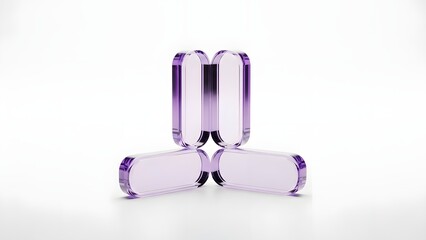 Crystal object with three cylindrical and two hemispherical parts