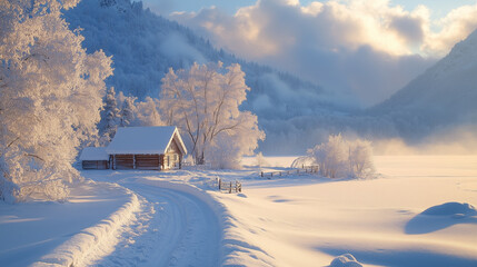 Winter forest. Beautiful snow winter landscape. Winter landscape. Beautiful wintry landscape