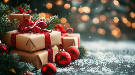 Christmas decoration on background. Merry Christmas and happy New Year background