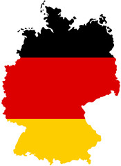 Fototapeta premium Germany map with national flag