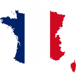 Fototapeta premium France map with national flag