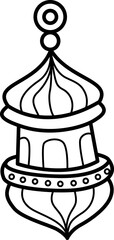 handrawn illustration of Lantern outline style and recolorable