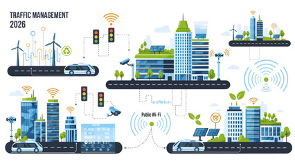 Obraz premium Smart City Traffic Management 2020 Innovative Solutions for Urban Mobility and Connectivity