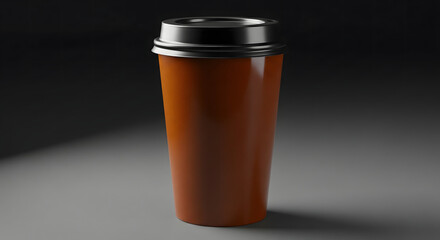 A Solo Sip of Coffee: A sleek, modern coffee cup filled with rich, inviting coffee. The image evokes a sense of refined indulgence and daily ritual.