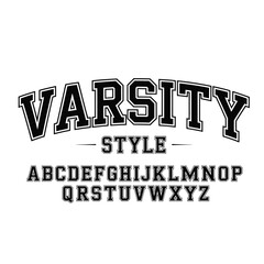 Fototapeta premium Varsity Style Collegiate Alphabet and Sport Vector Typography Design