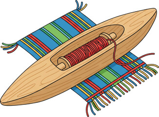 Handloom Shuttle and Fabric