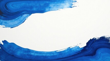 Abstract cobalt blue paint strokes on white background, creating a dynamic and elegant design perfect for modern art, graphic design, or artistic projects.