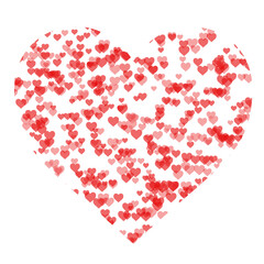 PNG heart made of red hearts. valentine hears