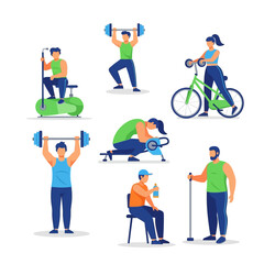 Diverse People Engaging in Outdoor Fitness Activities and Sports in a Vibrant Community Scene