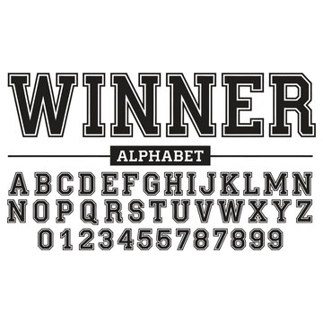 Winner Athletic Alphabet: Classic Collegiate Varsity Sports Font