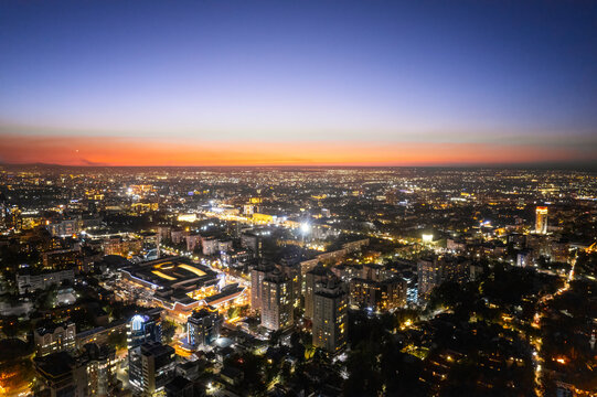 Almaty City Nightscape (Aerial View)