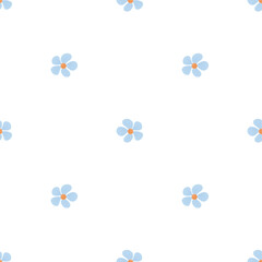 Minimal floral seamless pattern. Tiny blossom background, delicate. Cute flower pattern for fabric and paper
