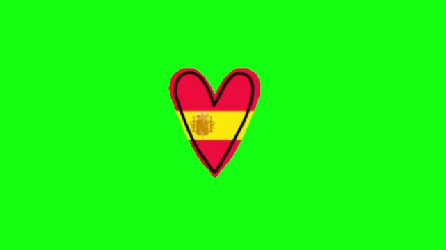 vector illustration of an love with spain flag