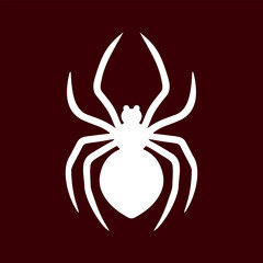 Silhouette of a spider. Template stencil. Halloween symbol. Tattoo design