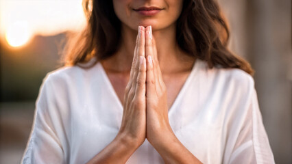 woman praying in prayer