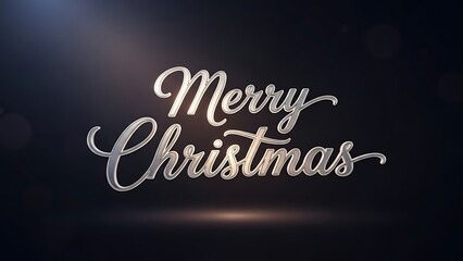 Merry Christmas text on dark background.