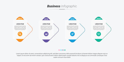 Stylish 4 steps business infographics template, Infographic 4 steps flowchart design, template, info graph template, Professional infographic template business, Infographic with innovative ideas.