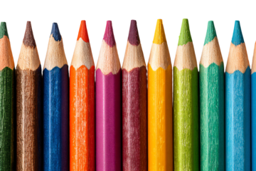 Colorful Assorted Colored Pencils in a Row