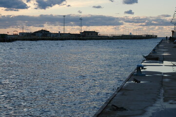 sunset in the harbor