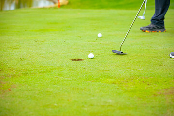 People, golfers enjoying on the golf course