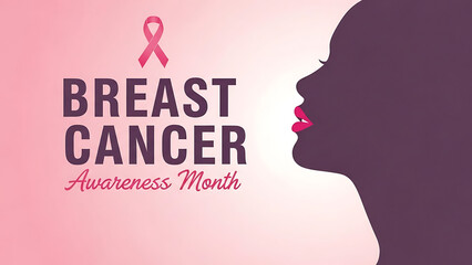 Breast Cancer Awareness Month Pink Ribbon Woman Silhouette