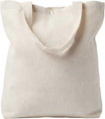 Blank beige canvas tote bag standing upright. Eco friendly shopping sack mock up for branding logos and retail product displays.