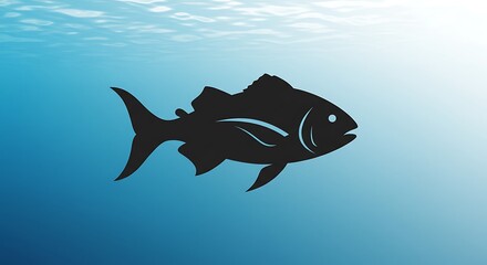 深海シルエット：悠然と泳ぐ影