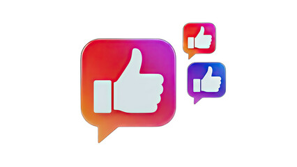 Like Icons Floating on White Background