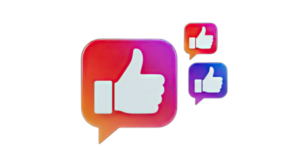 Like Icons Floating on White Background