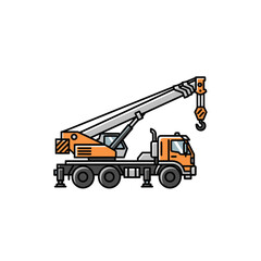Fototapeta premium illustration of a modern mobile crane vehicle with detailed structural components and operational