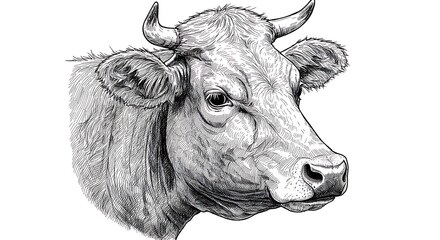 鉛筆の静寂、牛の眼差し