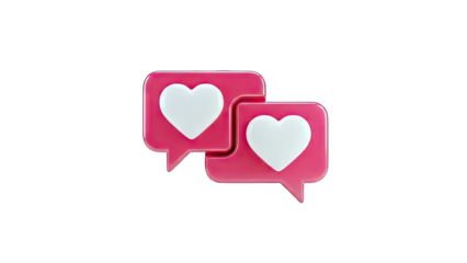 Love Message Bubbles: Sharing Hearts Concept