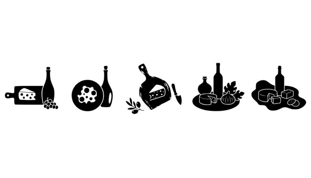 Cheese Wine Pairing Silhouette