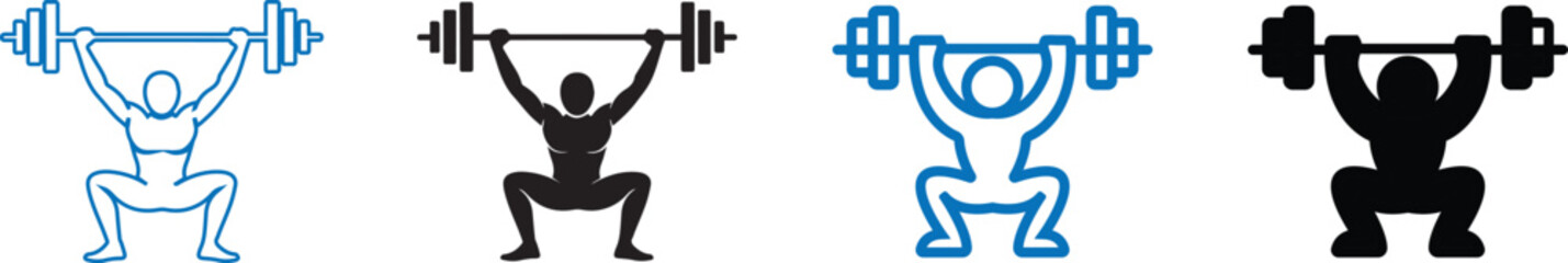 Fitness gym with barbell icon ,Lifting Equipment Logo vectors