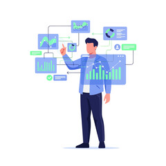 Innovative Data Analytics Visualization Depicting Business Performance Metrics