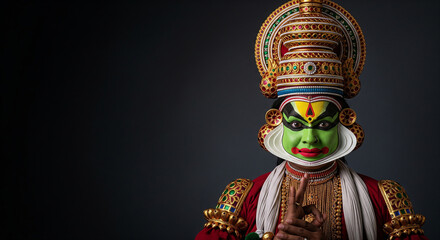 Kathakali Classical Dance Portrait Centered Composition,