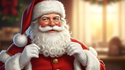 Santa claus with christmas gifts.