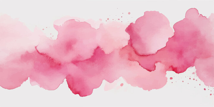 An abstract pink watercolor background vector featuring artistic paint splashes, grunge textures, and ink brush strokes on paper with decorative heart elements and a hand-drawn pattern frame