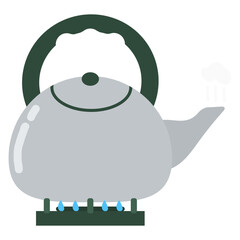 Vector illustration of a boiling kettle