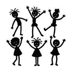 Obraz premium set of funny cartoon people