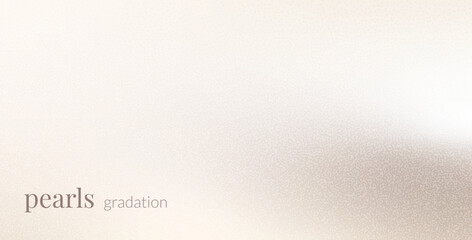 Grain pearl beige brown textured gradient. Neutral warm pastel grainy noise gradation. Light cream powder gradient background. Vector soft beige backdrop. Subtle gritty transition elegant wallpaper.