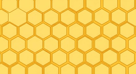 Abstract Action, Honeycomb Pattern, Digital Design, Graphic Art, Yellow Background, Top View, Modern Aesthetics