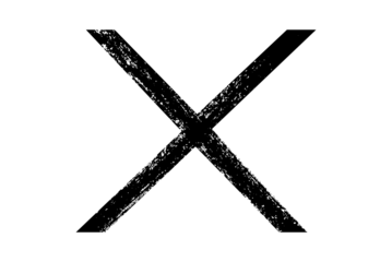 Black cross marker isolated on white background. hand-drawn black cross marker