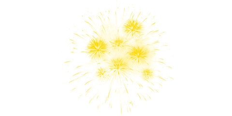 Obraz premium Bright golden fireworks explode vibrantly against the dark night sky Ideal for joyous celebrations festive holidays New