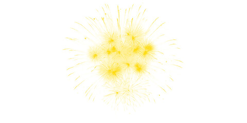 Obraz premium Golden yellow fireworks illuminate dark night sky festive celebration display joyous new year holidays vibrant party