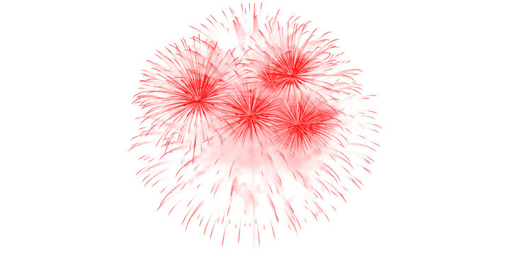 Vibrant red fireworks explode vividly across the dark night sky a spectacular celebration of light energy and festive