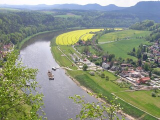 The Elbe River gorge in Saxon Switzerland.