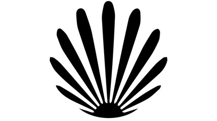 Obraz premium Black scallop shell silhouette icon isolated on white background