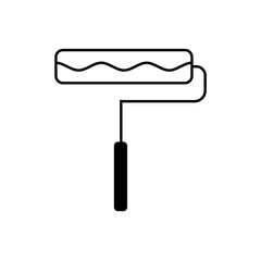 vector illustration of roller brush design